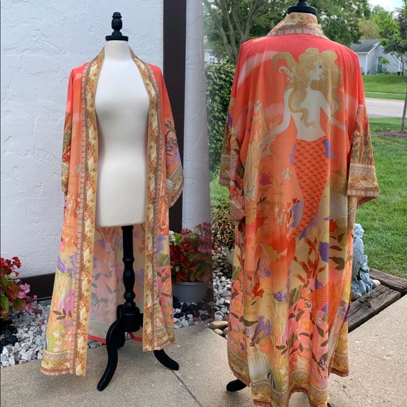Sweaters - New Gorgeous Bohemian Mixed Floral Print Mermaid Kimono Duster Jacket Robe